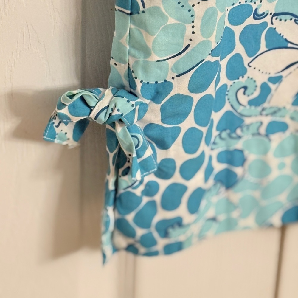 Lilly Pulitzer Aqua & White Floral Casual Sundress - Picture 5 of 12